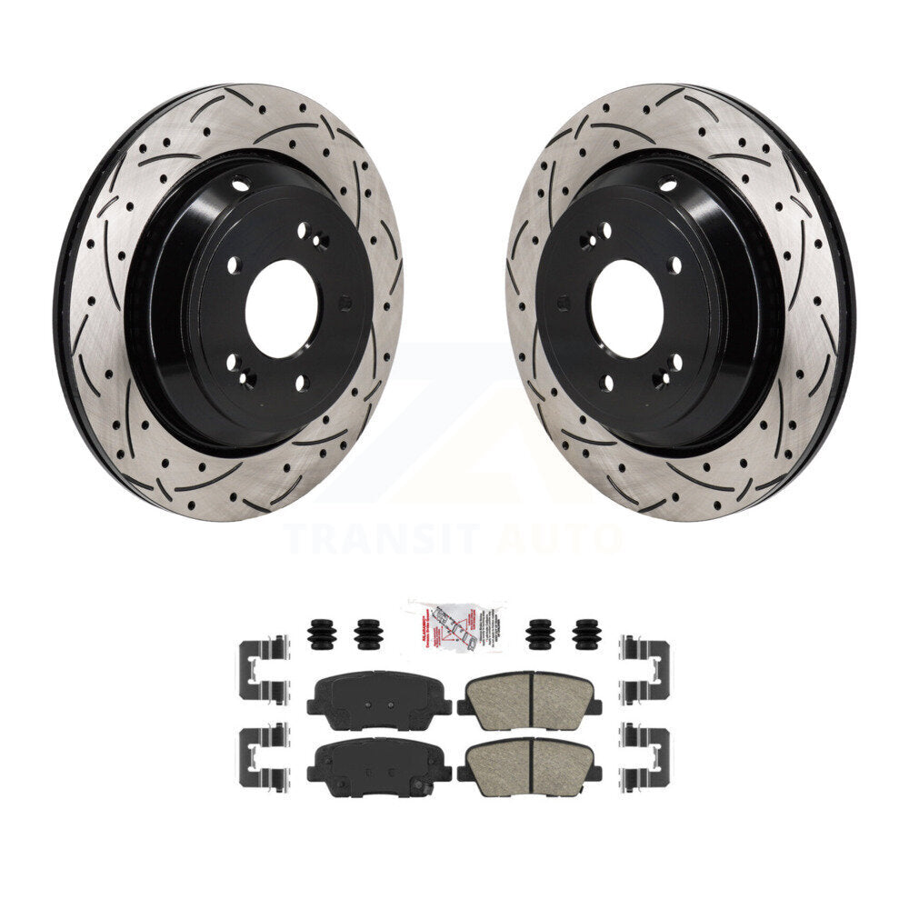 Kit de plaquettes en céramique pour Rotor de frein à disque, fente de perçage pour manteau arrière, pour Hyundai Equus Kia K90