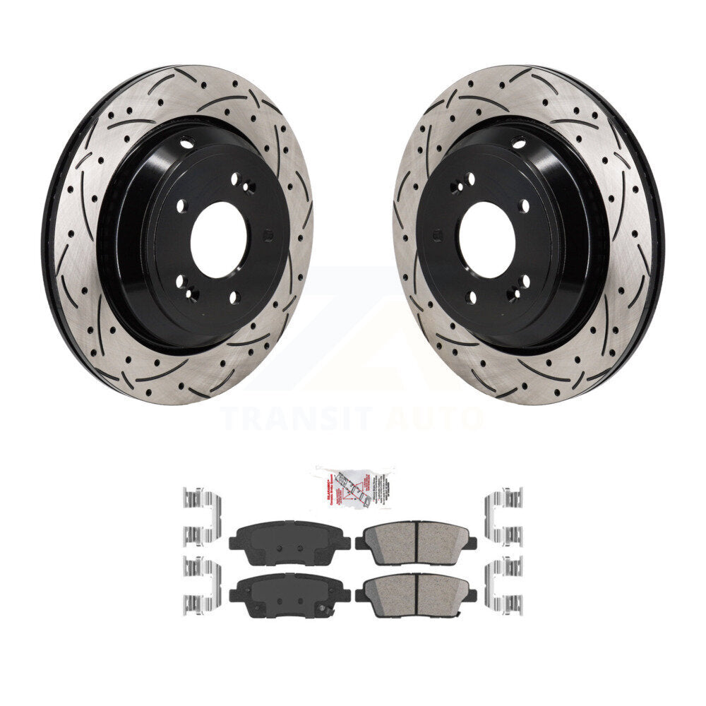 Kit de plaquettes en céramique pour Rotor de frein à disque, fente percée, revêtement arrière, pour Kia K900 2015 3.8