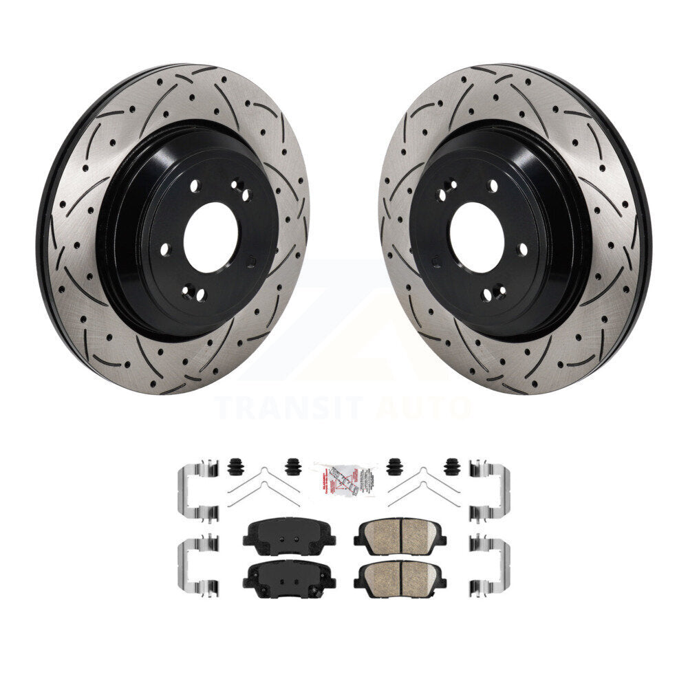 Kit de plaquettes en céramique pour Rotor de frein à disque, fente de perçage arrière, pour Genesis G70 Kia Stinger G8