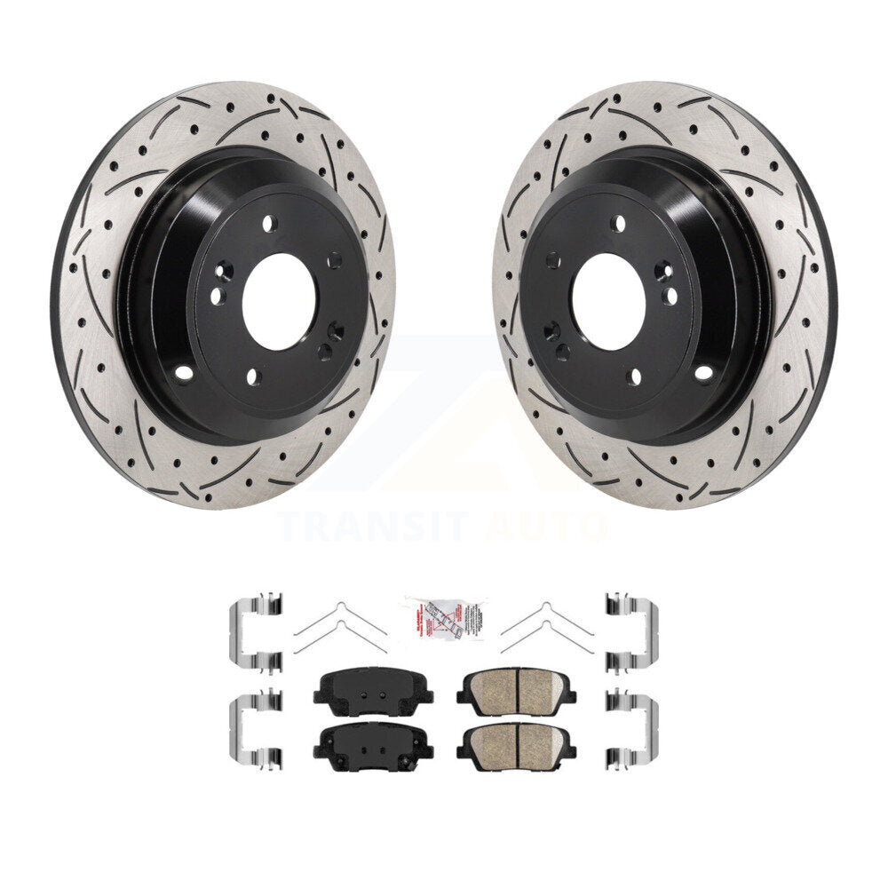 Rotor de frein à disque à fente arrière et Kit de plaquettes en céramique pour Genesis G70 Kia Stinge