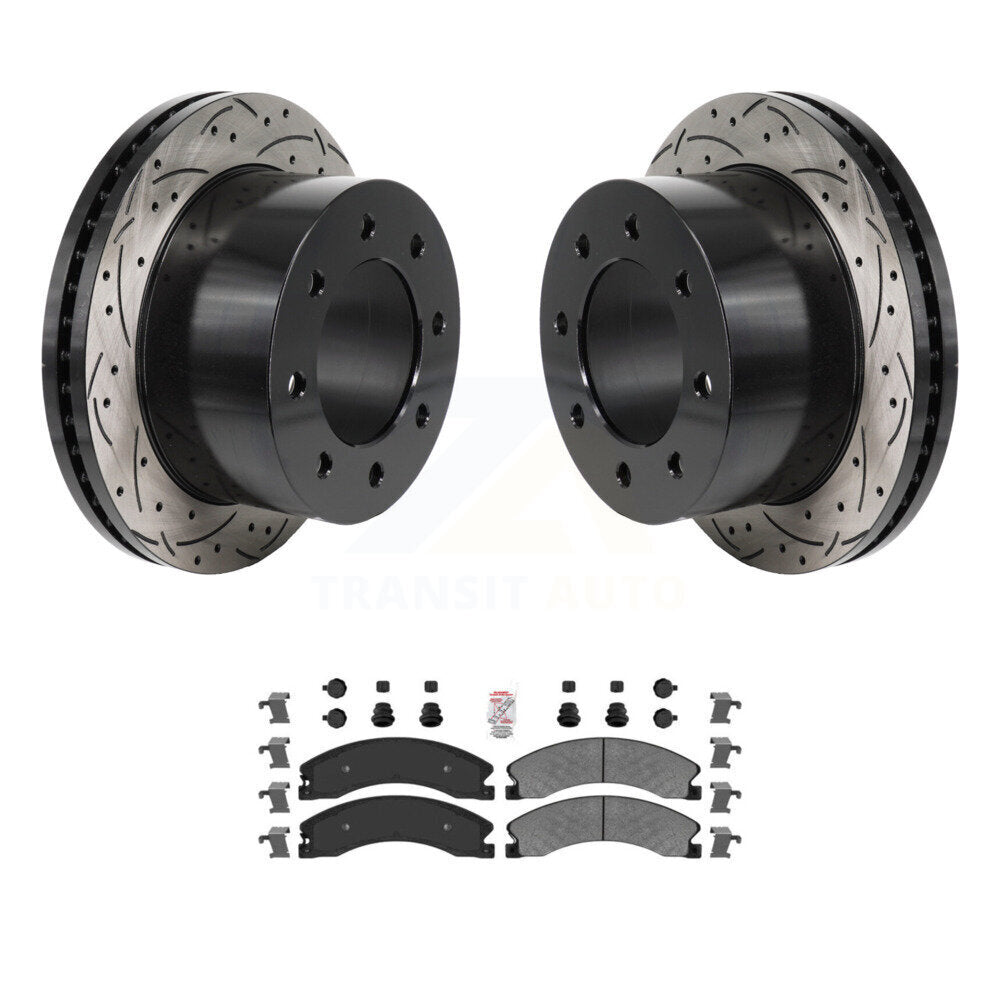 Kit de plaquettes de frein à disque semi-métalliques avec fentes percées arrière pour GMC Sierra 3500 H