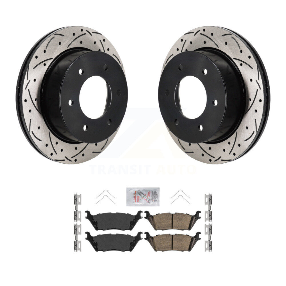 Kit de plaquettes en céramique pour rotors de frein à disque, fente de perçage arrière, pour Ford Bronco 2022 2023 3.0