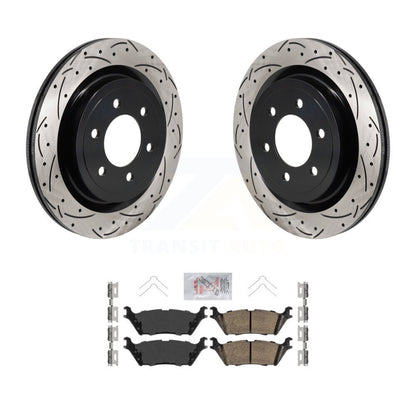 Kit de plaquettes en céramique pour Rotor de frein à disque, fente de perçage arrière, pour Ford F-150 Lightnin