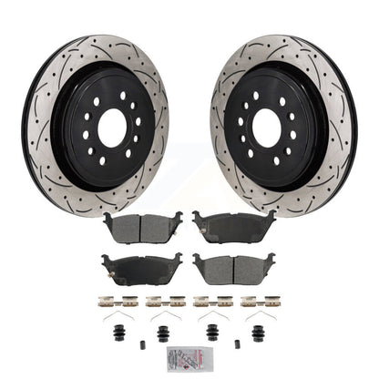 Kit de plaquettes semi-métalliques de Rotor de frein à fente arrière percée pour Ram 1500 Jeep Wagoneer
