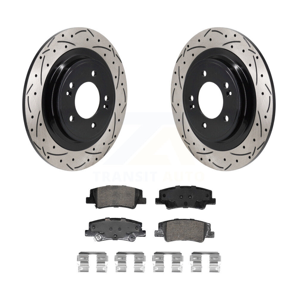 Kit de plaquettes en céramique pour Rotor de frein à disque, fente de perçage arrière, pour Hyundai Tucson Kia Sportag