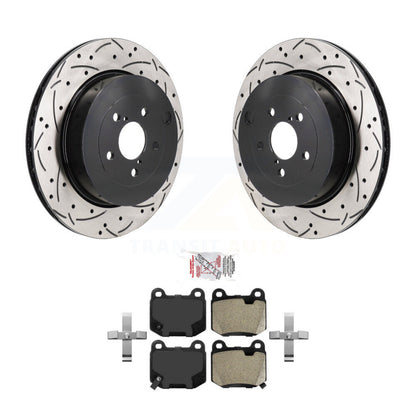 Kit de plaquettes semi-métalliques de rotors de frein à disque de fente de forage arrière pour Subaru BRZ Toyota 8