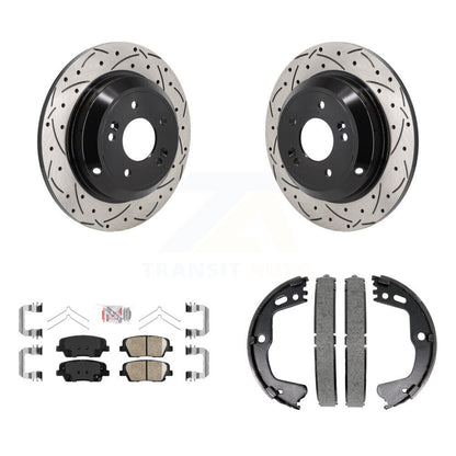 Kit de chaussures de stationnement à disque arrière, Rotors percés et fendus, plaquettes en céramique, pour Kia G70