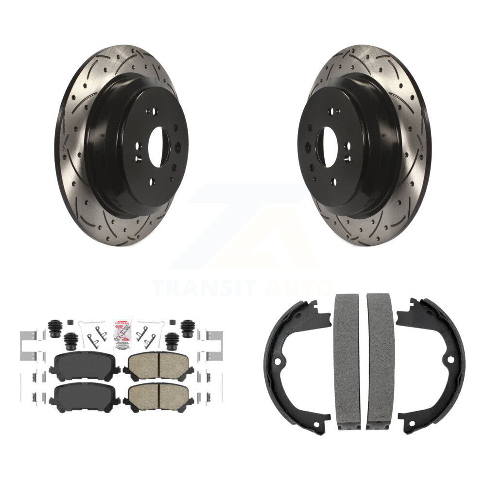 Kit de chaussures de stationnement à disques arrière, Rotors percés et fendus, plaquettes en céramique, pour Acura MDX
