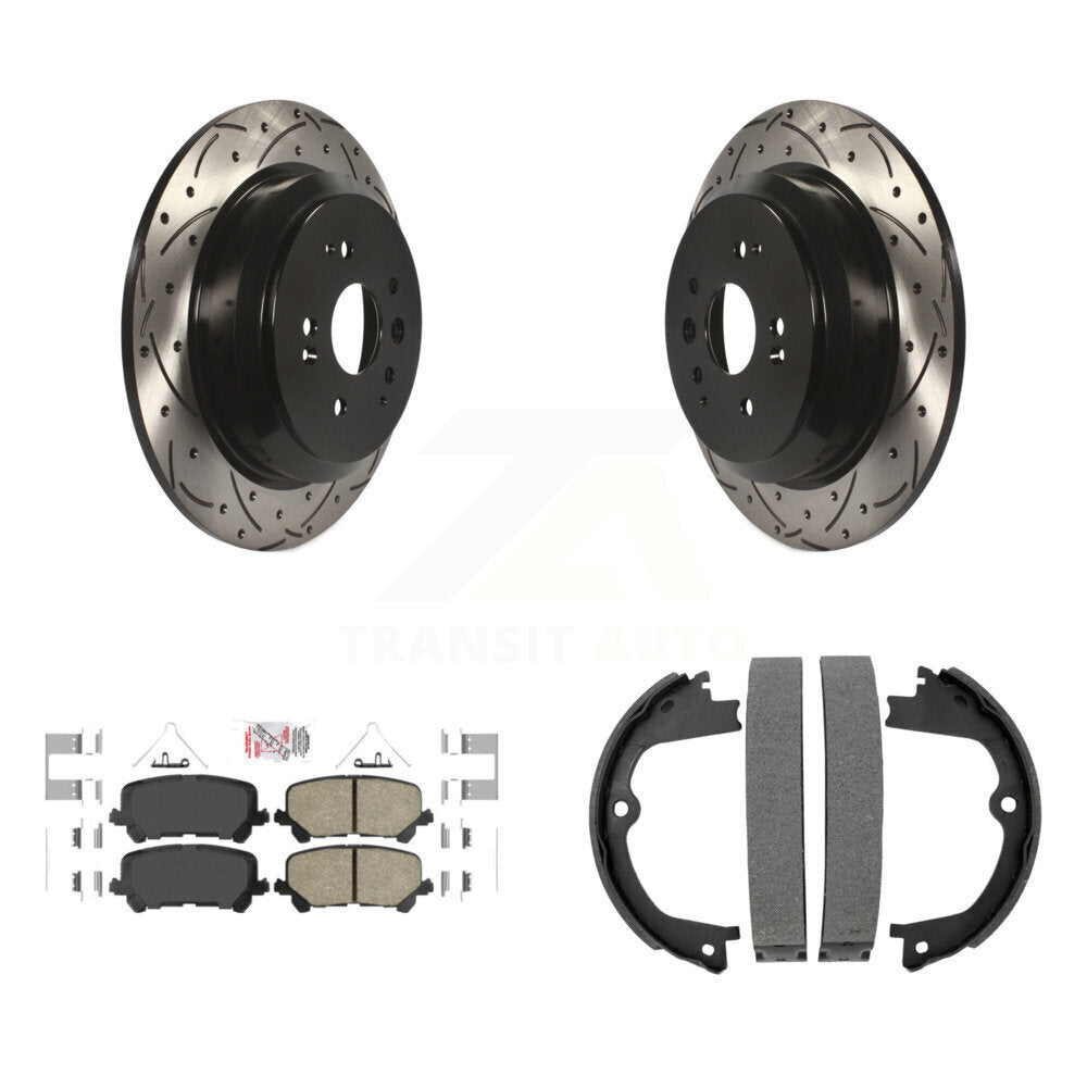 Kit de chaussures de stationnement à disques arrière, Rotors percés et fendus, plaquettes en céramique, pour Acura MDX