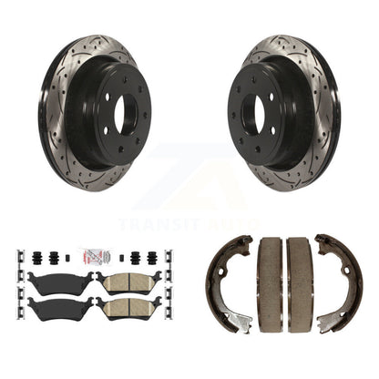 Kit de chaussures de stationnement à disque arrière, Rotors percés et fendus, plaquettes en céramique, pour Ford F-15
