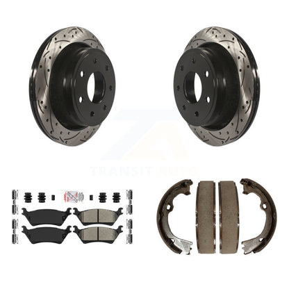 Kit de plaquettes semi-métalliques et de patins de stationnement pour disques arrière percés et fendus