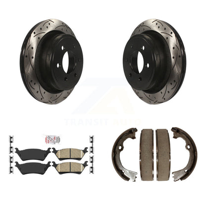 Kit de chaussures de stationnement à disque arrière, Rotors percés et fendus, plaquettes en céramique, pour Ford F-15