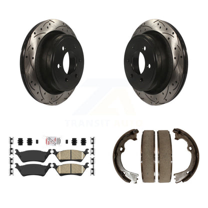 Kit de chaussures de stationnement à disque arrière, Rotors percés et fendus, plaquettes en céramique, pour Ford F-15