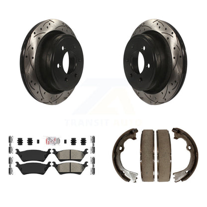 Kit de plaquettes semi-métalliques et de patins de stationnement pour disques arrière percés et fendus