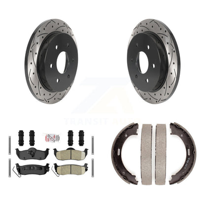 Kit de plaquettes en céramique et de chaussures de stationnement à disque arrière, Rotors percés et fendus, pour Nissa