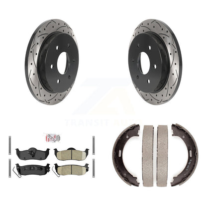 Kit de plaquettes en céramique et de chaussures de stationnement à disque arrière, Rotors percés et fendus, pour Nissa