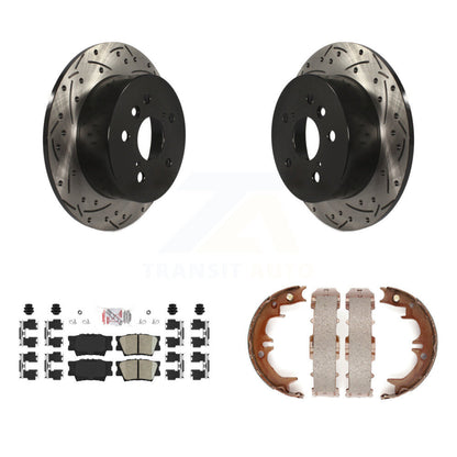 Kit de plaquettes en céramique et de chaussures de stationnement à disque arrière, Rotors percés et fendus, pour Toyot