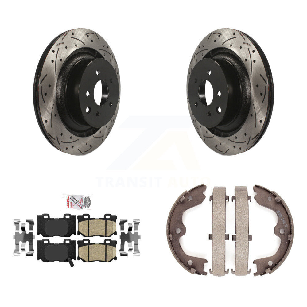 Kit de chaussures de stationnement à disques arrière, Rotors percés et fendus, plaquettes en céramique, pour INFINITI