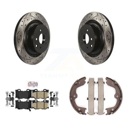 Kit de chaussures de stationnement à disques arrière, Rotors percés et fendus, plaquettes en céramique, pour INFINITI