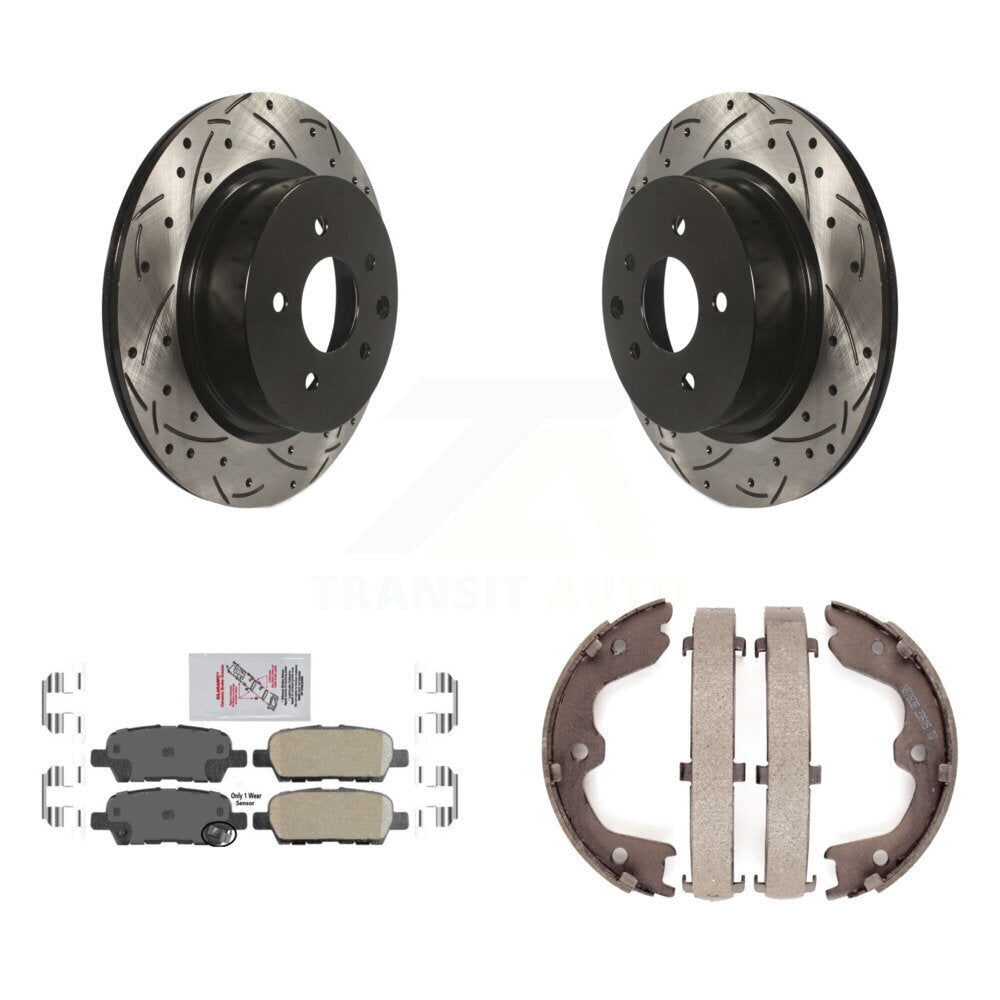 Kit de chaussures de stationnement à disques arrière, Rotors percés et fendus, plaquettes en céramique, pour INFINITI