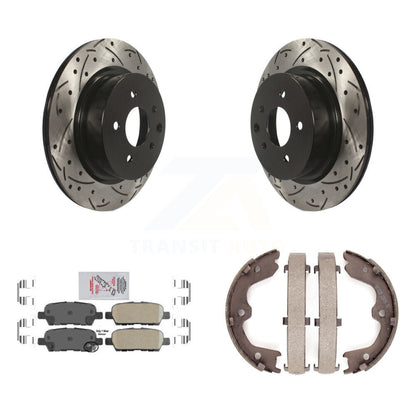 Kit de chaussures de stationnement à disques arrière, Rotors percés et fendus, plaquettes en céramique, pour INFINITI