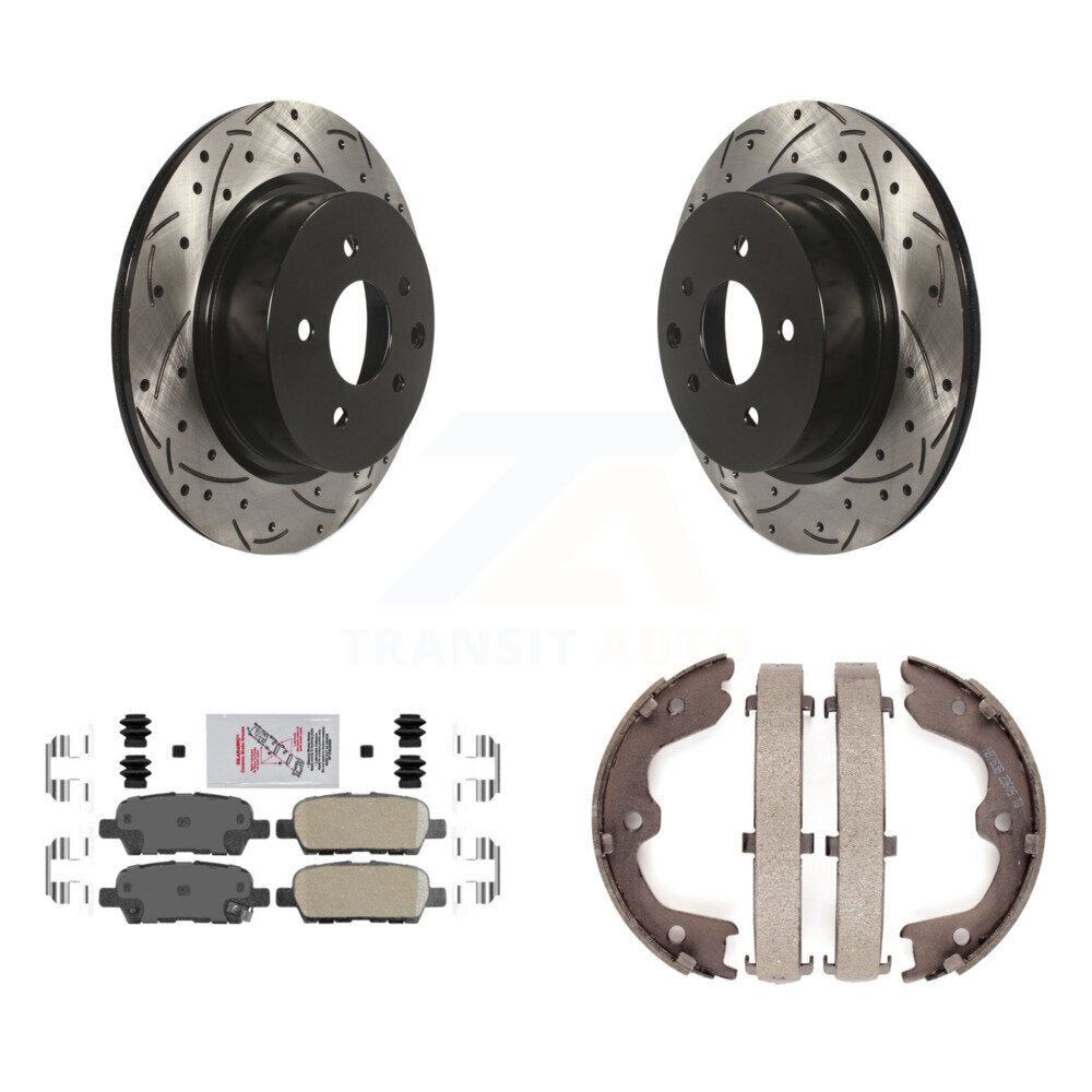 Kit de chaussures de stationnement à disques arrière, Rotors percés et fendus, plaquettes en céramique, pour INFINITI