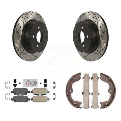 Kit de chaussures de stationnement à disques arrière, Rotors percés et fendus, plaquettes en céramique, pour INFINITI