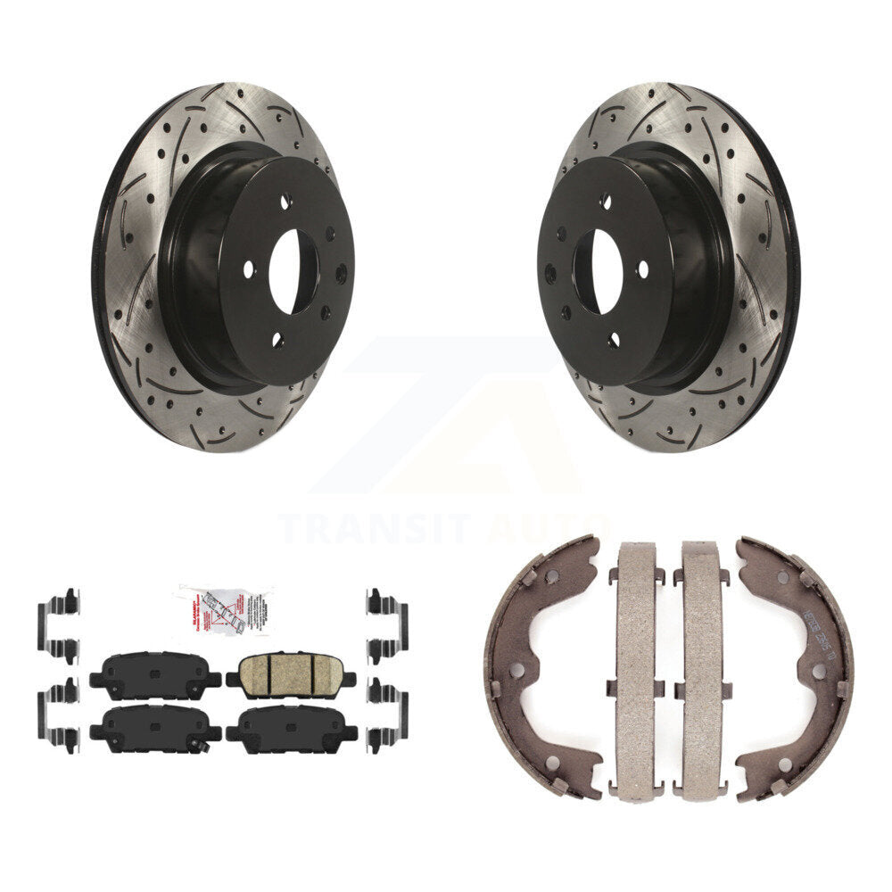 Kit de chaussures de stationnement pour Nissan G2, disques arrière percés et Rotors fendus, plaquettes en céramique