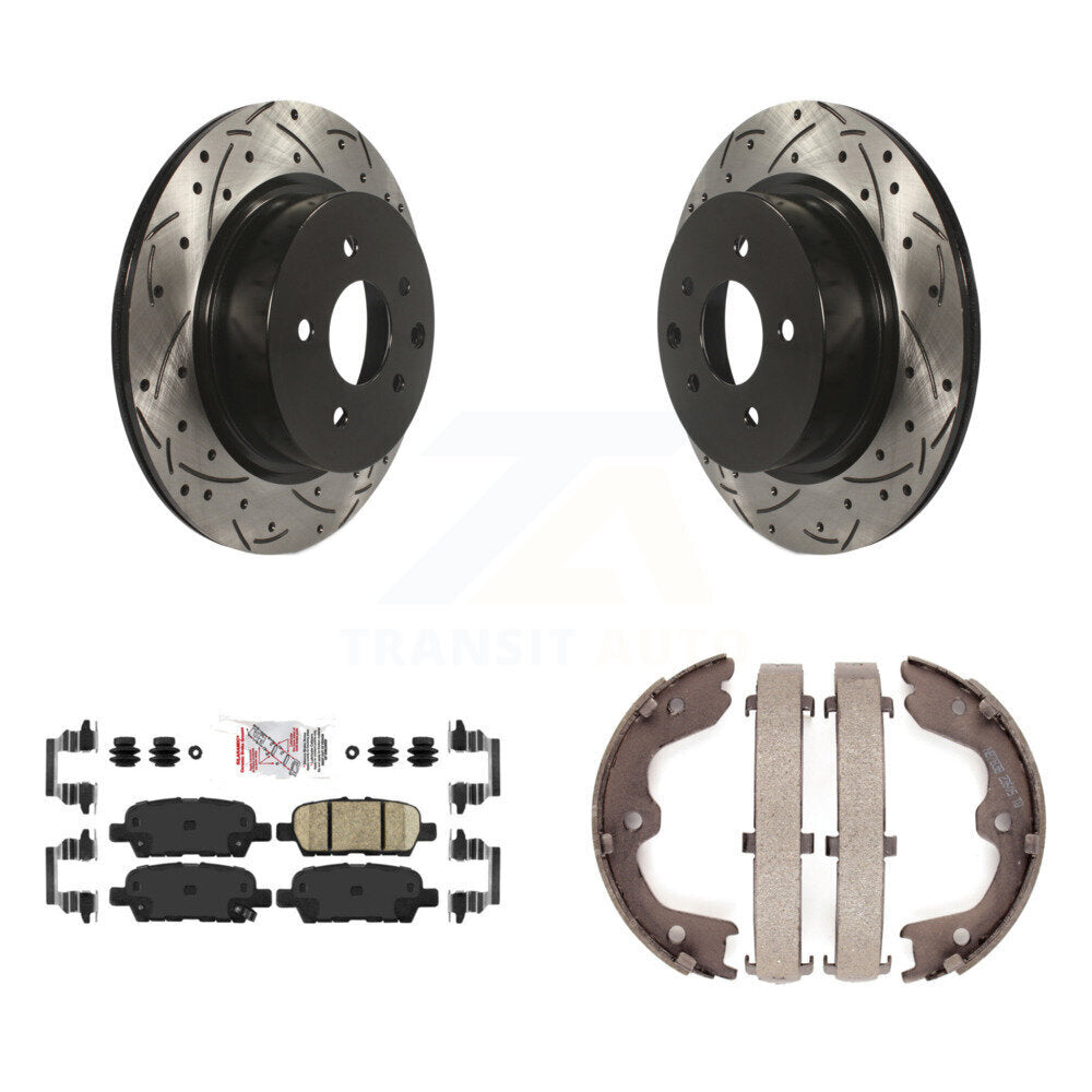 Kit de chaussures de stationnement pour Nissan G2, disques arrière percés et Rotors fendus, plaquettes en céramique