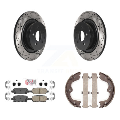 Kit de chaussures de stationnement à disques arrière, Rotors percés et fendus, plaquettes en céramique, pour INFINITI