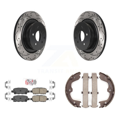 Kit de chaussures de stationnement à disques arrière, Rotors percés et fendus, plaquettes en céramique, pour INFINITI