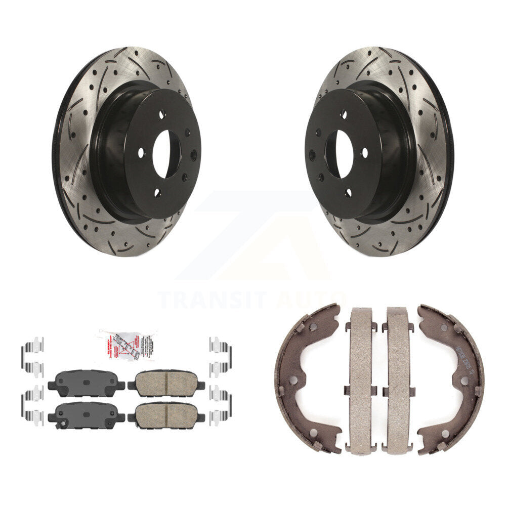 Kit de chaussures de stationnement à disques arrière, Rotors percés et fendus, plaquettes en céramique, pour INFINITI