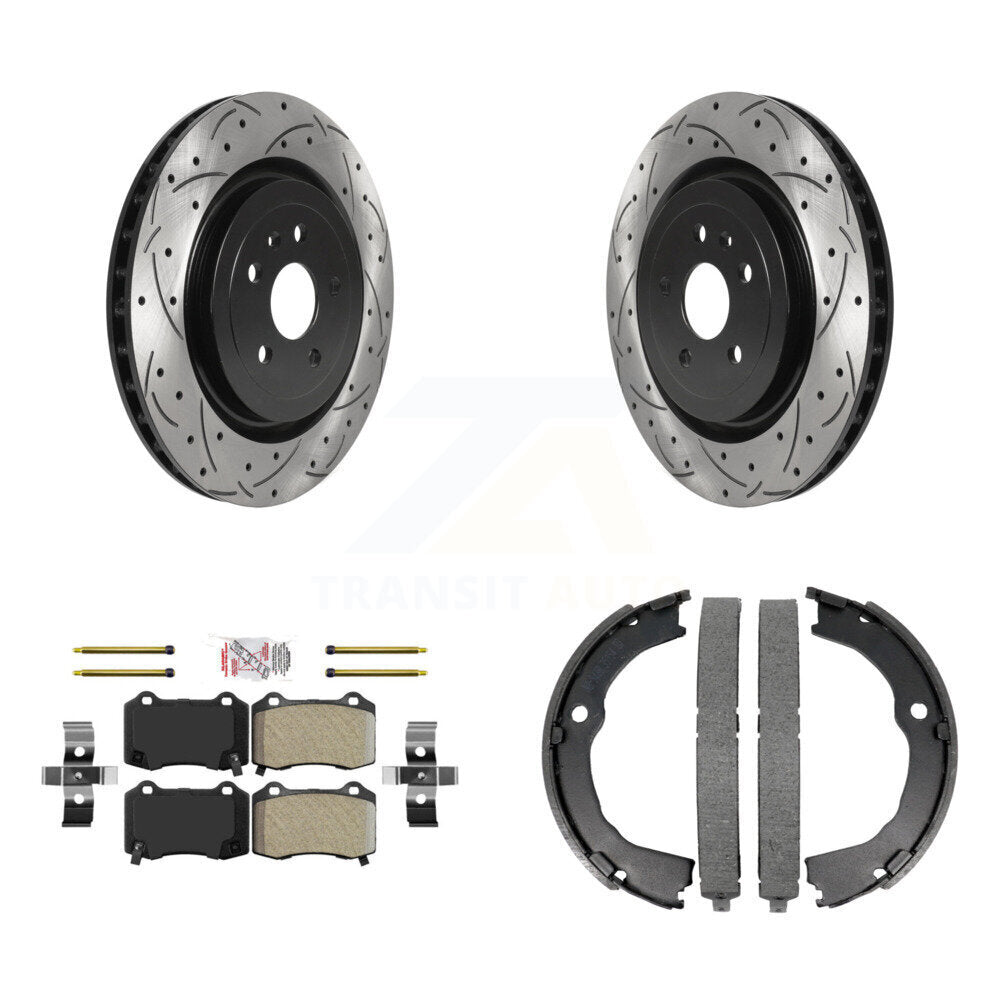 Kit de patins de stationnement à disques arrière percés et à fentes, plaquettes semi-métalliques, pour CTS