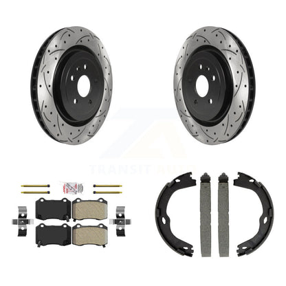 Kit de patins de stationnement à disques arrière percés et à fentes, plaquettes semi-métalliques, pour CTS