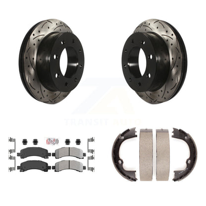 Kit de chaussures de stationnement à disques arrière percés et à fentes, plaquettes semi-métalliques, pour GMC