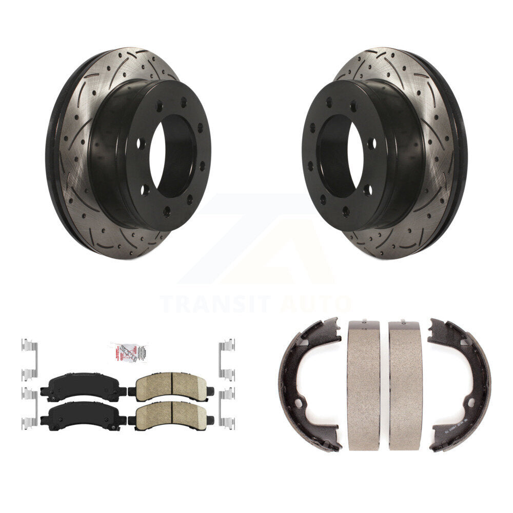 Kit de chaussures de stationnement avec disques arrière percés et fendus, plaquettes en céramique, pour Chevrolet