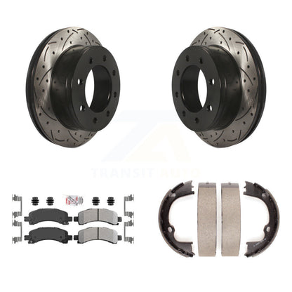Kit de chaussures de stationnement à disques arrière percés et à fentes, plaquettes semi-métalliques, pour GMC
