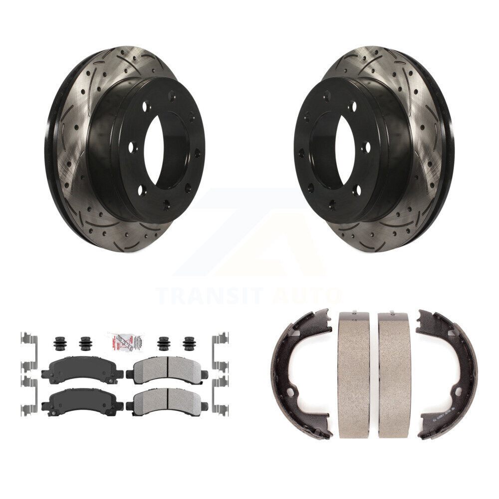 Kit de chaussures de stationnement à disques arrière percés et à fentes, plaquettes semi-métalliques, pour 250