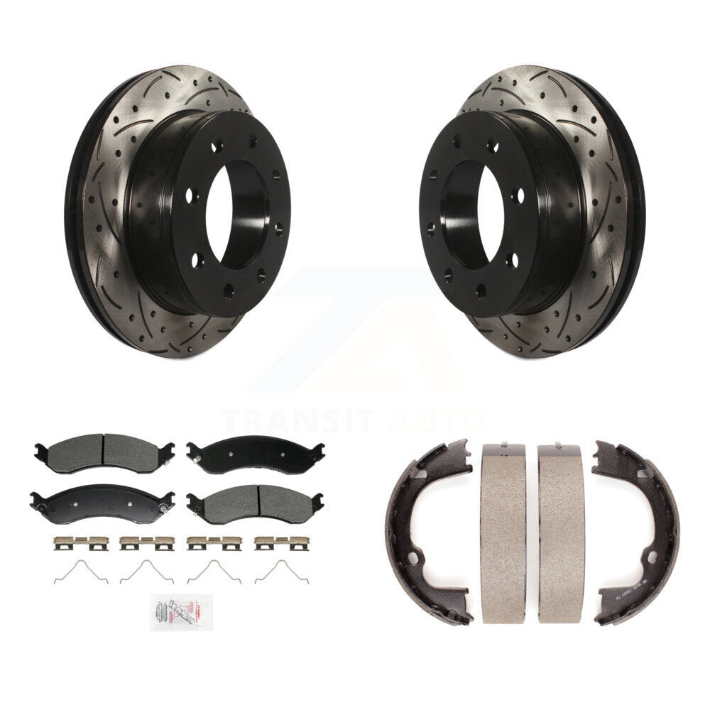 Kit de chaussures de stationnement à disques arrière percés et à fentes, plaquettes semi-métalliques, pour GMC