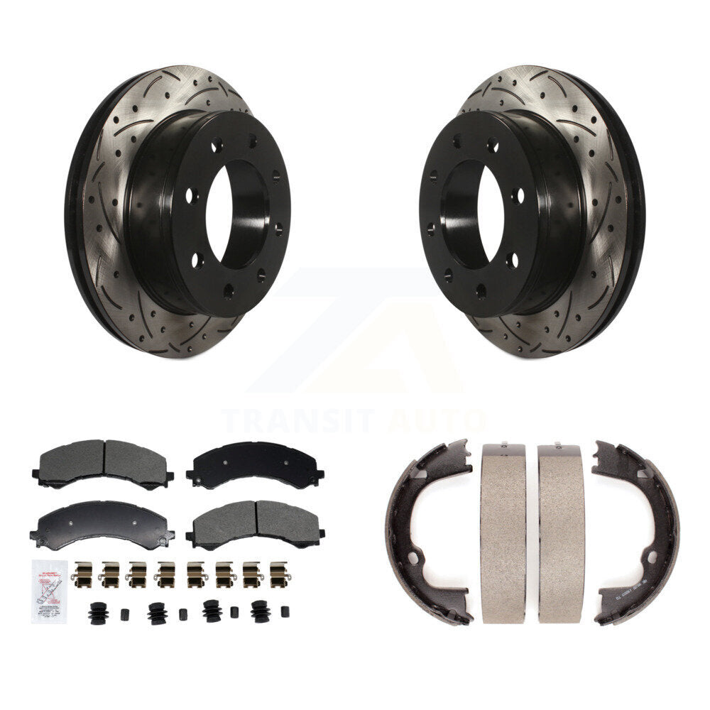 Kit de chaussures de stationnement à disques arrière percés et à fentes, plaquettes semi-métalliques, pour GMC