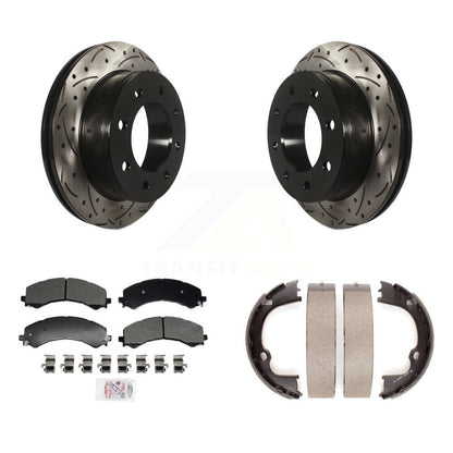 Kit de chaussures de stationnement à disques arrière percés et à fentes, plaquettes semi-métalliques, pour GMC