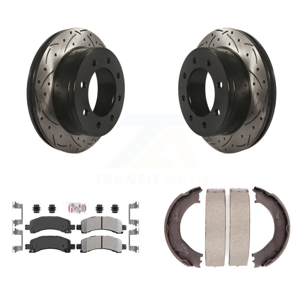 Kit de chaussures de stationnement à disques arrière percés et à fentes, plaquettes semi-métalliques, pour GMC