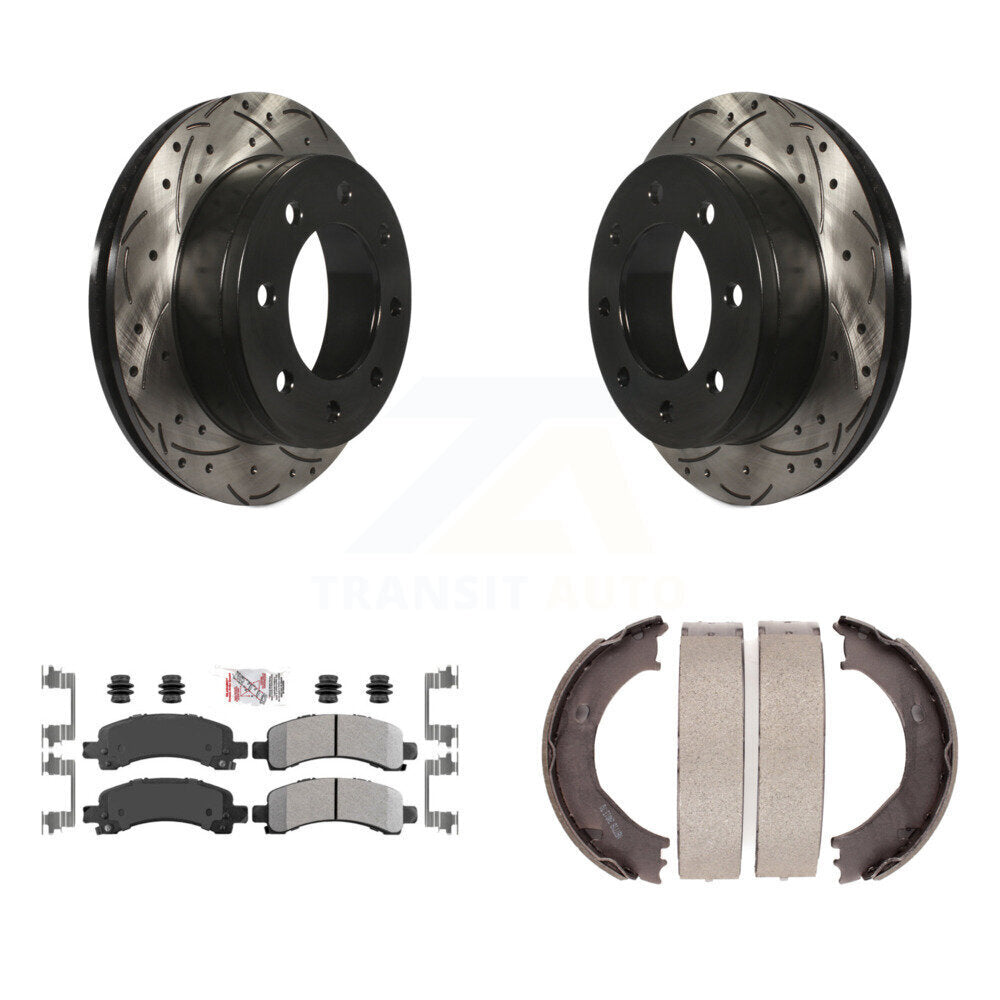 Kit de chaussures de stationnement à disques arrière percés et à fentes, plaquettes semi-métalliques, pour 250