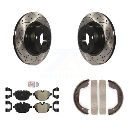 Kit de plaquettes semi-métalliques et de patins de stationnement pour disques arrière percés et fendus