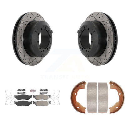 Kit de chaussures de stationnement à disques arrière, Rotors percés et fendus, plaquettes semi-métalliques