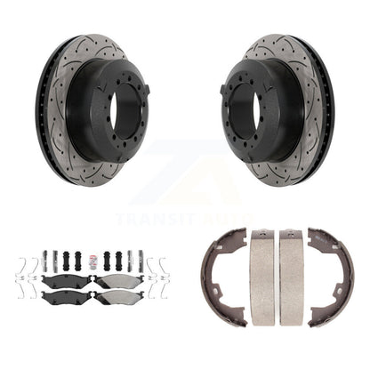Kit de chaussures de stationnement à disques arrière, Rotors percés et fendus, plaquettes semi-métalliques