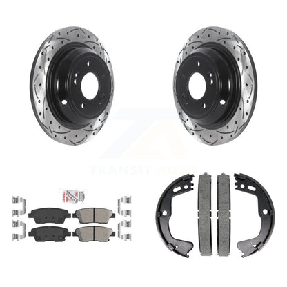 Kit de chaussures de stationnement à disques arrière, Rotors percés et fendus, plaquettes en céramique, pour Hyundai