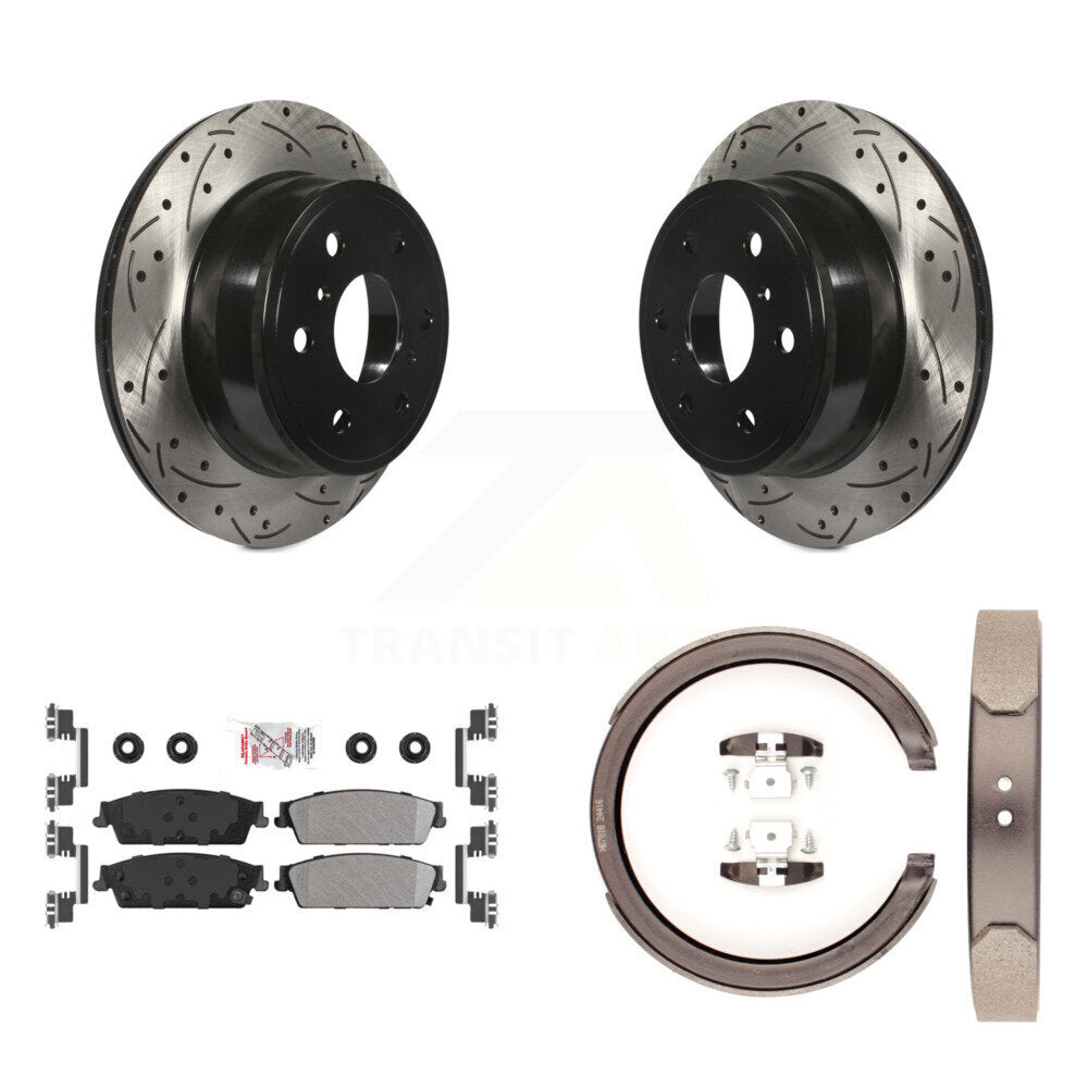 Kit de chaussures de stationnement à disques arrière percés et à fentes, plaquettes semi-métalliques, pour GMC