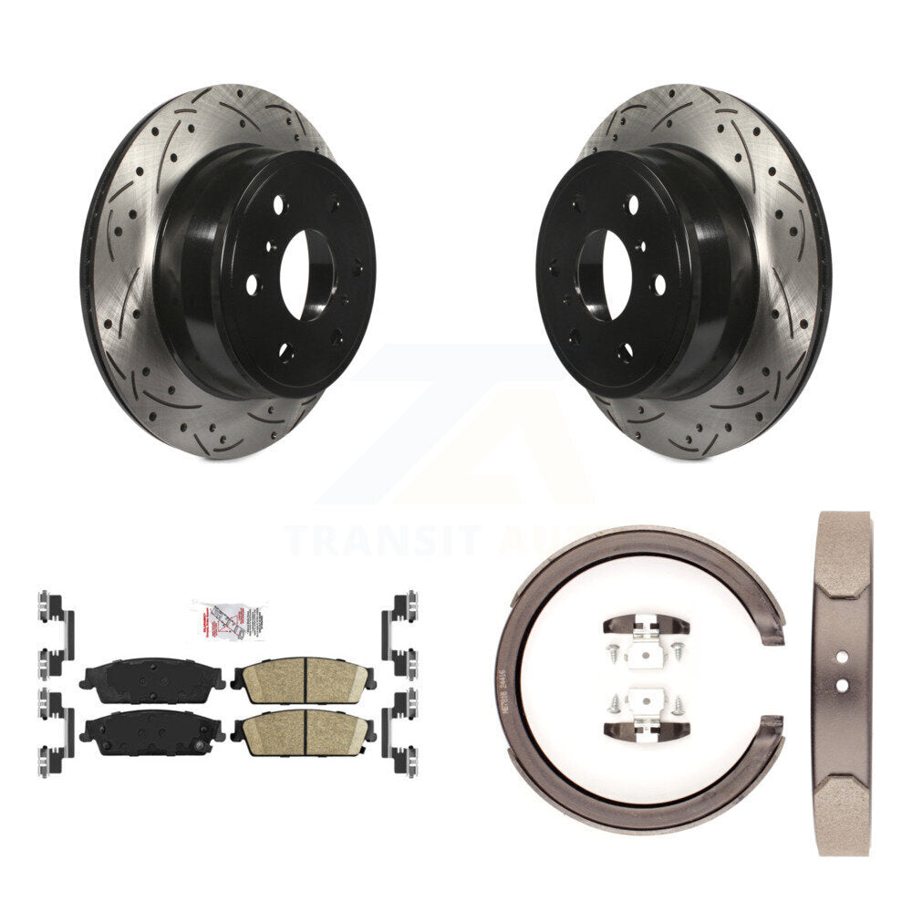 Kit de chaussures de stationnement avec disques arrière percés et fendus, plaquettes en céramique, pour Chevrolet
