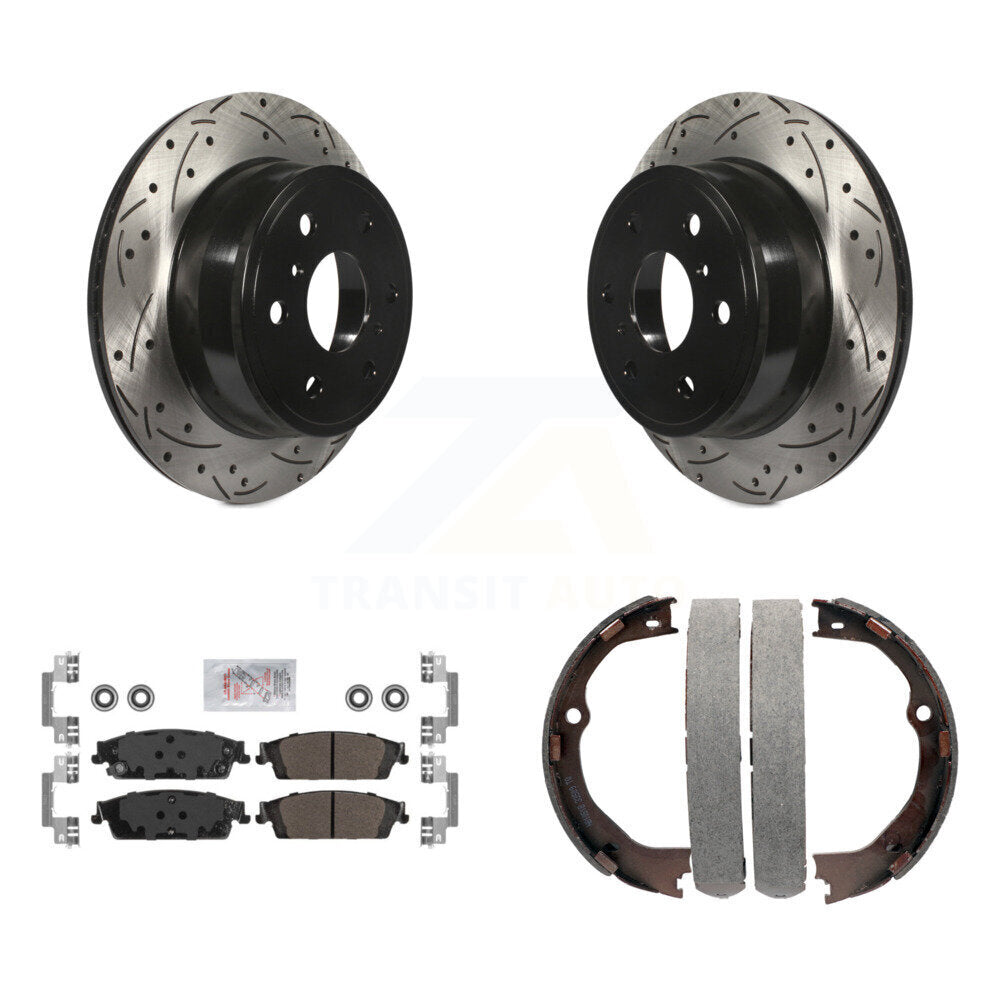 Kit de chaussures de stationnement à disques arrière percés et à fentes, plaquettes semi-métalliques, pour GMC